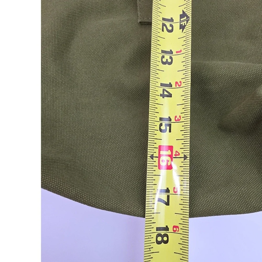 Baggu Duck Bag Backpack Olive Green Recycled Cotton Canvas Drawstring Flap Top